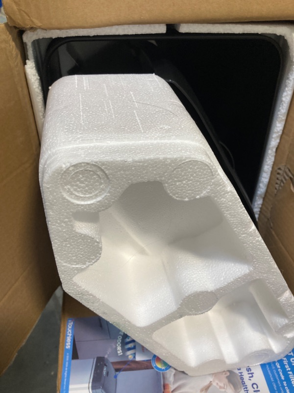 Photo 1 of **MISSING PARTS**
iTouchless 13 Gallon Kitchen Trash Can with Odor Filter, Automatic Motion Sensor Bin, Soft-Close Stainless Steel, Slim Wastebasket for Narrow Spaces, Matte Black