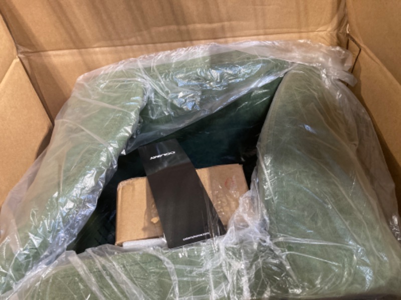 Photo 1 of **** MISSING PIECES FINAL SALE *****COLAMY Upholstered Dining Chairs Set of 6, Modern PU Leather Dining Room Kitchen Side Chair with Padded Seat and Wood Legs Restaurant/Cafe, Green