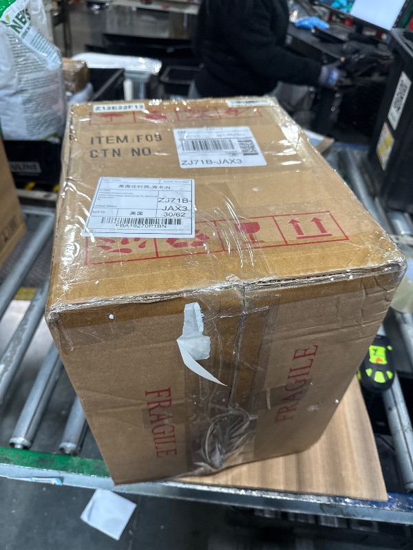 Photo 1 of ZJART Tiffany Floor Lamp Torchiere Stained Glass Torch Lamp 12X12X67 Inch Antique Standing Corner Light (Sea Blue Pearl)