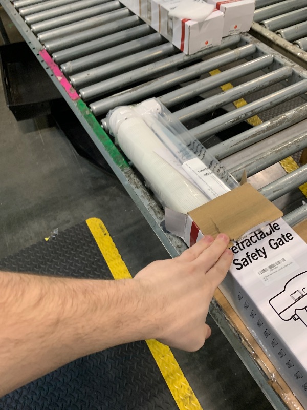 Photo 1 of 100" Wide Retractable Baby Gate Extra Wide Dog Gates with Reinforced Strip - Prevent Crawling Under Retractable Pet Gate Outdoor/Indoor Dog Gate, Mesh Gate Wide Baby Gates for Large Openings, White