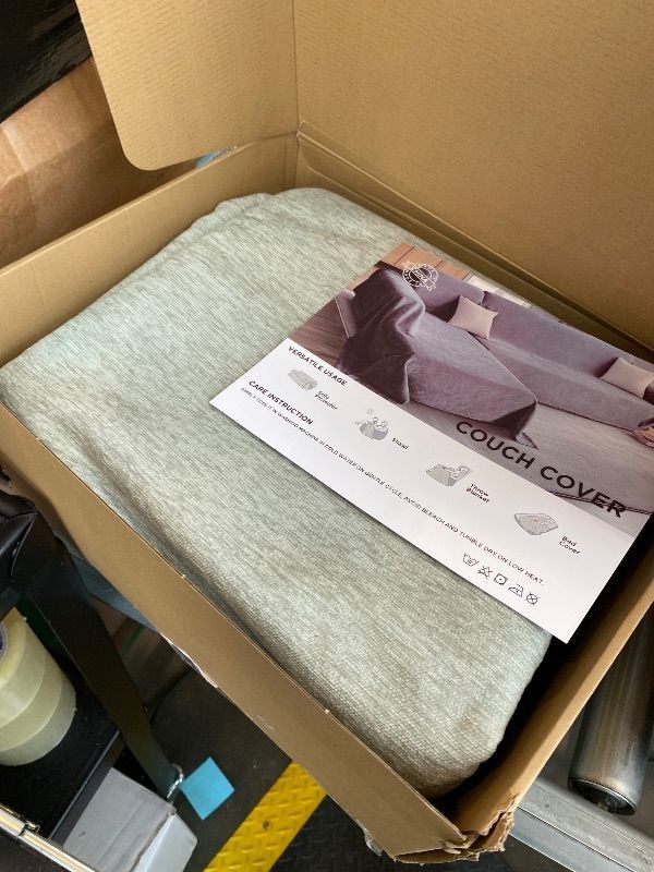 Photo 1 of ***GREY NOT GREEN*** CAPALOCA Sectional Couch Covers, 2 Pieces Chenille Sofa Cover L Shaped Couch Cover Blanket for Dogs Washable Sofa Slipcovers Pet Furniture Protector (XX-Large: 71" x 118" + 71" x 118", Sage Green)