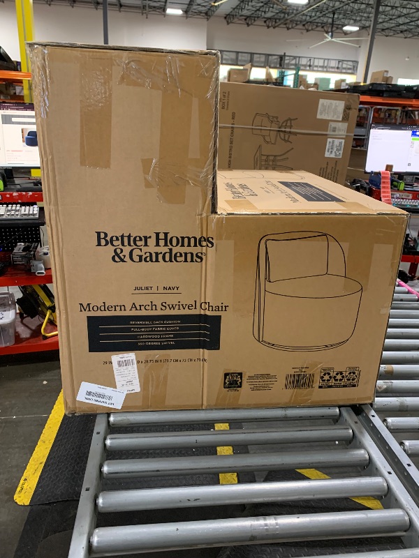Photo 1 of **FACTORY SEALED** Better Homes & Gardens Juliet Modern Arch Swivel Accent Chair, Navy