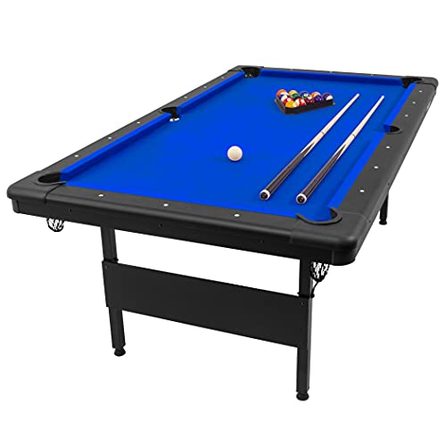 Photo 1 of *** FACTORY SEALED***GoSports 6, 7, or 8 ft Billiards Tables - No Assembly, Choose Your Color - Portable Pool Table Includes Full Set of Balls, 2 Cue Sticks, Chalk and Felt Brush