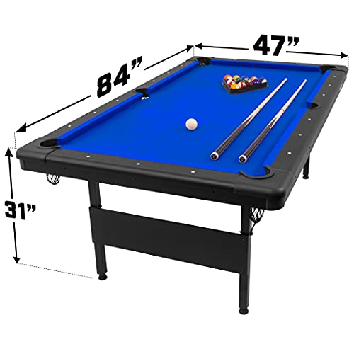 Photo 1 of *** FACTORY SEALED***GoSports 6, 7, or 8 ft Billiards Tables - No Assembly, Choose Your Color - Portable Pool Table Includes Full Set of Balls, 2 Cue Sticks, Chalk and Felt Brush