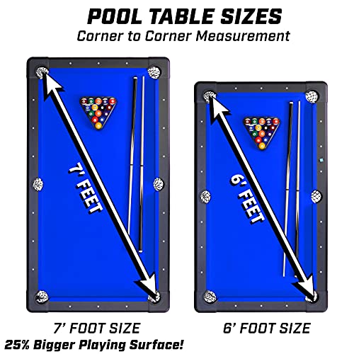 Photo 1 of ***FACTORYB SEALED***GoSports 6, 7, or 8 ft Billiards Tables - No Assembly, Choose Your Color - Portable Pool Table Includes Full Set of Balls, 2 Cue Sticks, Chalk and Felt Brush
