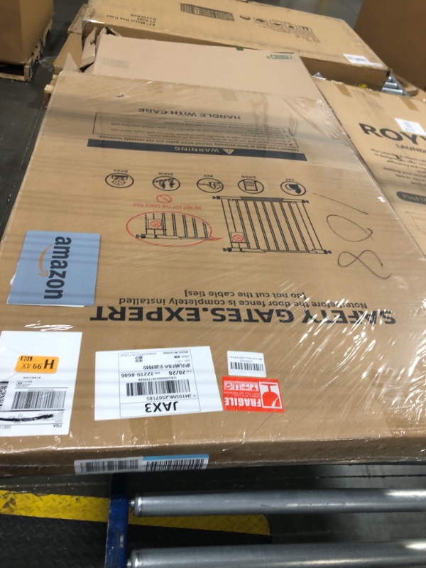 Photo 1 of **FACTORY SEALED** 41 Inch Tall Baby Gate Auto Close Dog Gate Adjustable 29.92"-57.48" Wide Pressure Mounted Walk Through Swing Pet Gate for Doorways (Black, 29.92"-57.48" Wide)