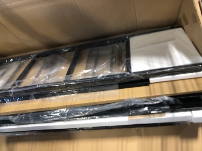 Photo 1 of ******MISSING BOX 1 OF 2 - PARTS ONLY****CNPOP Full Over Twin Metal Bunk Bed with Desk and Storage Shelves, Sturdy Loft Bed Frame with Ladder, No Box Spring Needed, Space-Saving Workstation, Black