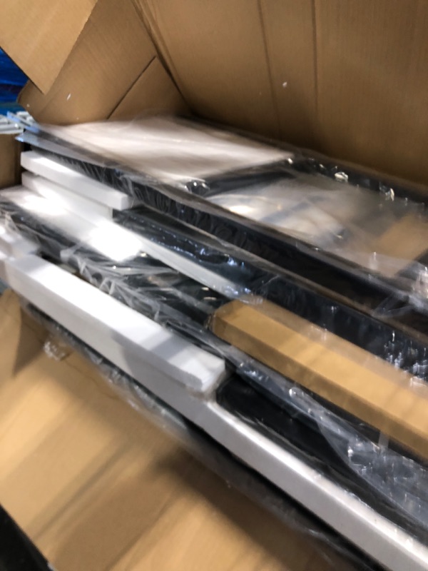 Photo 1 of ******MISSING BOX 1 OF 2 - PARTS ONLY****CNPOP Full Over Twin Metal Bunk Bed with Desk and Storage Shelves, Sturdy Loft Bed Frame with Ladder, No Box Spring Needed, Space-Saving Workstation, Black