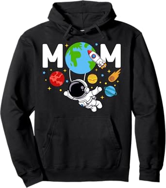 Photo 1 of ** MEDIUM ** Mom Of The Birthday Astronaut Space Lover Family Matching Pullover Hoodie