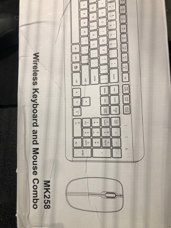 Photo 1 of **MISSING USB**
Wireless Keyboard and Mouse Combo, Full Size Silent Ergonomic Keyboard and Mouse, Long Battery Life, Optical Mouse, 2.4G Lag-Free Cordless Mice Keyboard for Computer, Mac, Laptop, PC, Windows