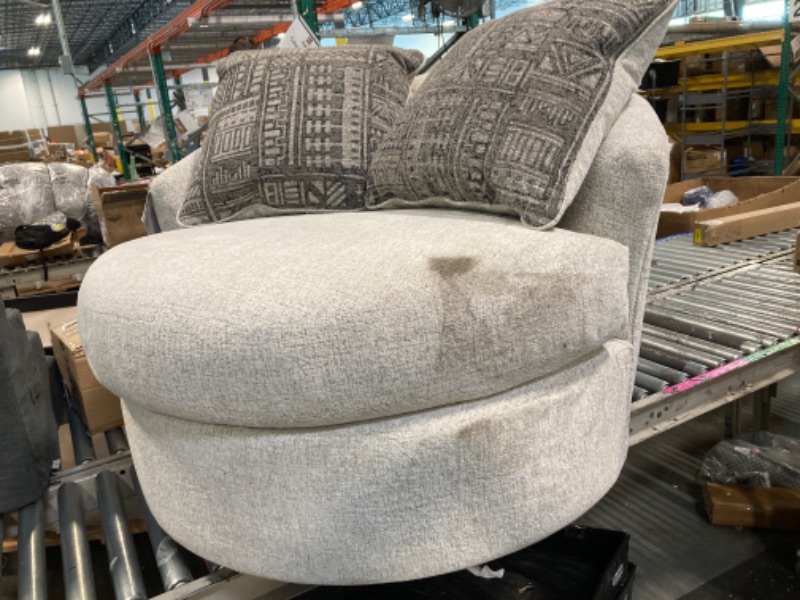 Photo 1 of **stained furniture**
Signature Design by Ashley Soletren Contemporary Chenille 360-Degree Swivel Accent Chair, Off-White