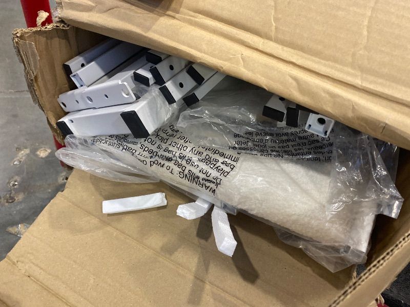 Photo 1 of *UNTESTED*
Rolanstar Bed Frame Full Size with Charging Station and LED Lights, Upholstered Headboard with Storage Shelves, Heavy Duty Metal Slats, No Box Spring Need, Noise Free, Easy Assembly, White