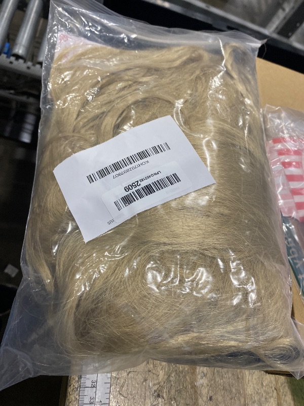 Photo 1 of **no flowers**Angelaicos Womens 47 Inch Long Braids Blonde Costume Rapunzel Wig with 10pcs Flowers