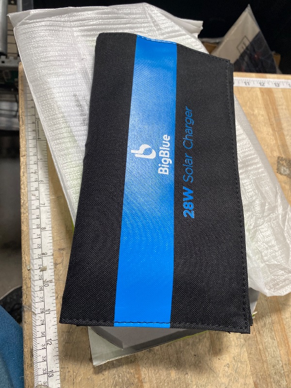 Photo 1 of [Upgraded] BigBlue 3 USB Ports 28W Solar Charger(5V/4.8A Max), Portable Foldable Solar Panel for Camping, IP44 Waterproof, Compatible with iPhone 11/XS/XS Max/XR/X/8/7, iPad, Samsung Galaxy LG etc.