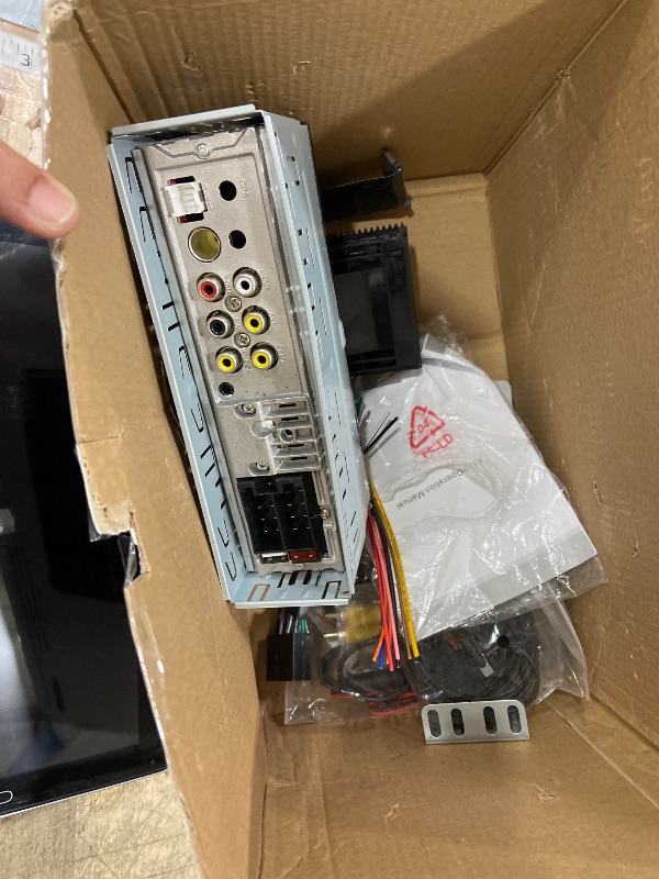 Photo 1 of 10.1 inch Single Din Car Stereo CarPlay Android Auto Mirror Link, Rimoody Detachable Touch Screen Car Radio with BT 5.0 FM/EQ USB/AUX/TF/SWC/MIC Car Audio Receiver Backup Camera