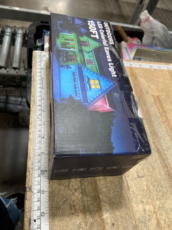 Photo 1 of 150FT Permanent Outdoor RGB Lights - Waterproof Smart LED Eaves Lights with App/Remote Control, Music Sync & DIY Scenes, Perfect for Christmas, Halloween, Parties & Daily Decor, Ideal for House Roof