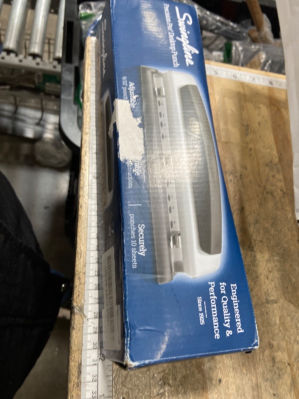 Photo 1 of ****HAS RUSTING***** Swingline 3 Hole Punch, 10 Sheet Capacity Three Hole Puncher 3 Ring, Adjustable 2-3 Hole Paper Punch, Precision Pro, Black & Silver (74037)
