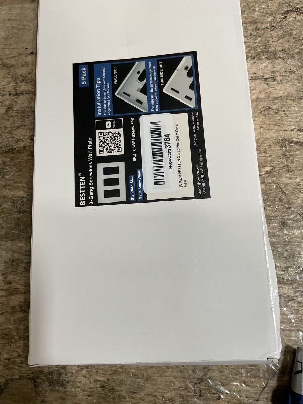 Photo 1 of (5 Pack) BESTTEN USWP6 Matte Snow White 3-Gang Screwless Wall Plate, Decorator Outlet Cover, H4.69” x W6.54”, for Light Switch, Dimmer, USB, GFCI, Receptacle