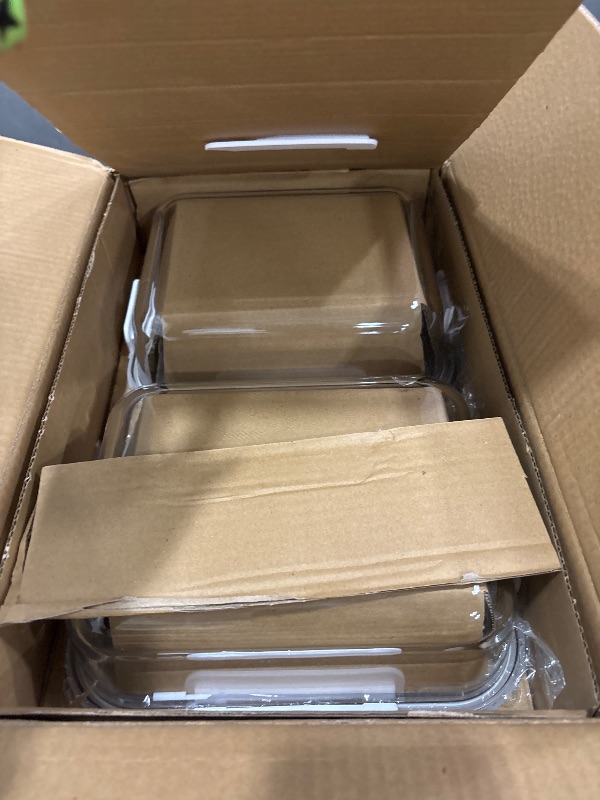 Photo 1 of [80 oz & 36 oz]Extra Large Glass Food Storage/Baking Containers Set with Lids, 2 Pack 80 oz(10 cup)&2 Pack 36 oz (4.5 cup)Airtight Glass Container,Microwave,Oven,Freezer and Dishwasher, White