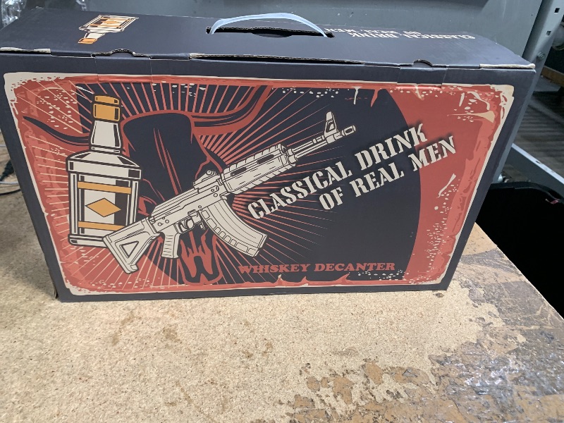 Photo 1 of ***SEE NOTES***Whiskey Decanter AK47 Set with 2 Whiskey Glasses, Gifts for Men Dad Stocking Stuffers, Unique Christmas Anniversary Birthday Gift for Him Husband, Cool Presents liquor dispenser for Home Bar