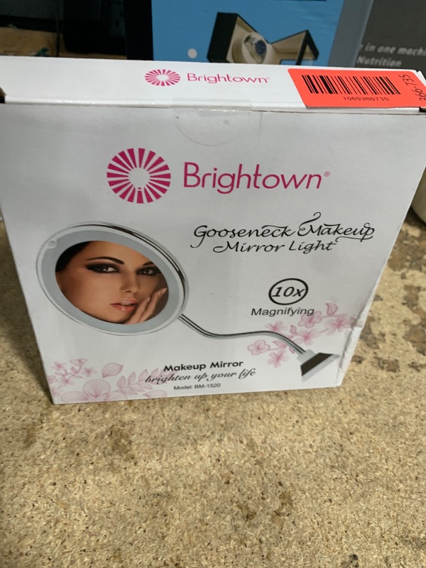 Photo 1 of 10x Magnifying Mirror with Light, Flexible Gooseneck Make up Mirror with Lights and Magnification, Battery Operated Cordless with Suction Cups for Wall Bathroom