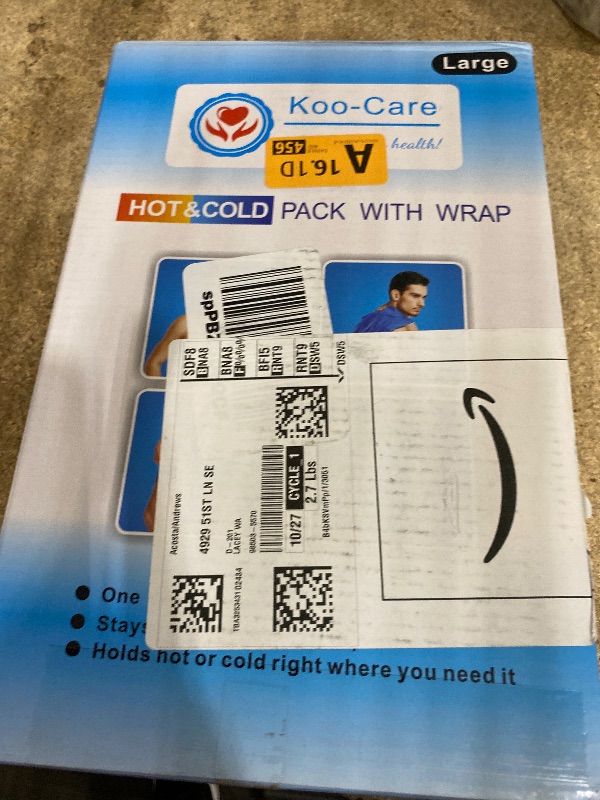 View 2 of ***MISSING GEL PACK*** Koo-Care Large Flexible Gel Ice Pack & Wrap with Straps for Hot Cold Therapy - Pain Relief for Shoulder Rotator Cuff, Back, Hip, Knee Replacement Surgery, Shin Splint Injuries Reusable - 11" x 14"