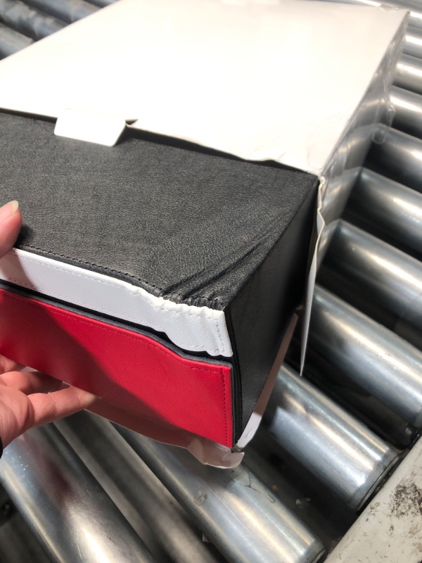 Photo 1 of ***DAMAGED - SEE NOTES/PICTURES*** ZLCA Card Storage Box Holds 3200+, Deck Storage Case with 4 Stoppers, Card Organizer for TCG MTG PTCG(Red&White)