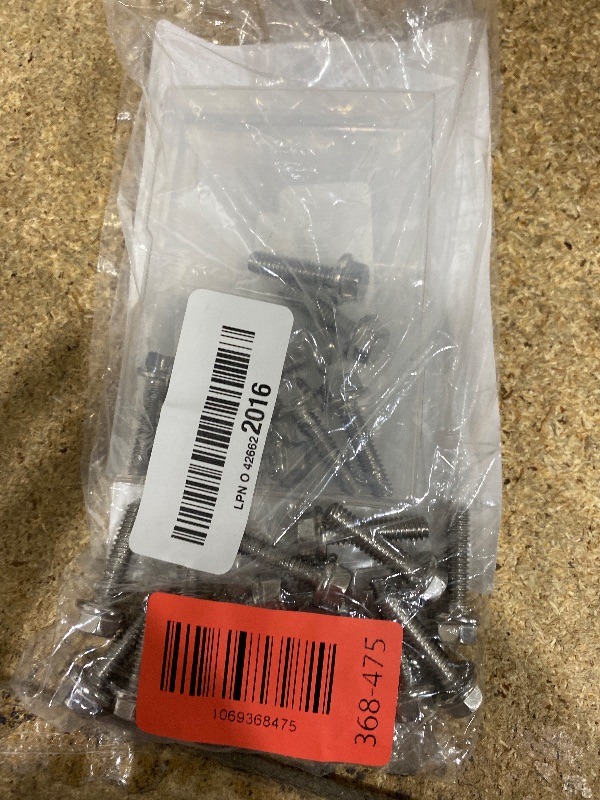 Photo 1 of 1/4-20 x 1 Flanged Hex Head Bolts Flange Hexagon Screws, Stainless Steel A2, DIN 6921, 25 PCS