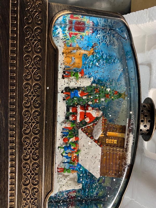 Photo 1 of ***(PARTS ONLY/ MAJOR DAMAGE/ SEE NOTES FOR DETAILS)***Priddop Christmas Snow Globe Christmas Decorations Gifts Santa Claus Snowman Church Gnome House Bear Deer Tree USB/Battery Timer Music Glitter Snowfall Lantern