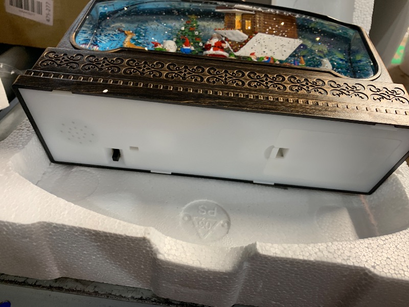 Photo 1 of ***(PARTS ONLY/ MAJOR DAMAGE/ SEE NOTES FOR DETAILS)***Priddop Christmas Snow Globe Christmas Decorations Gifts Santa Claus Snowman Church Gnome House Bear Deer Tree USB/Battery Timer Music Glitter Snowfall Lantern