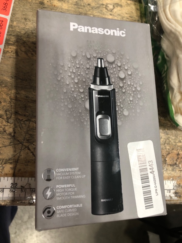Photo 1 of **POSSIBLY FOR PARTS/UNTESTED *** Panasonic Ear and Nose Hair Trimmer for Men with Vacuum Cleaning System, Powerful Motor and Dual-Edge Blades for Smoother Cutting, Wet/Dry – ER-GN70-K (Black)