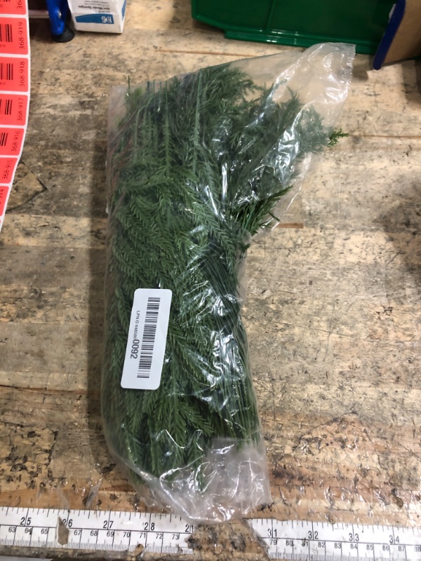 Photo 1 of **MISSING PIECES*** 40PCS Artificial Pine Branches Assorted Real Touch Christmas Greenery Stems Faux Norfolk Pine Picks Evergreen Cedar Leave Tree Sprigs for Vase Filler Crafts Wreath Garland Home Holiday Decor (Green)