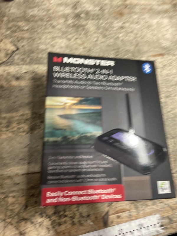 Photo 1 of Monster Bluetooth Transmitter & Receiver, 2-in-1 Bluetooth Audio Adapter, Stream to/from NonBluetooth Devices, Stream TV to 2 Headphones, 33 ft Range, Analog & Digital, TV USB Powered, 3.5mm Aux Port