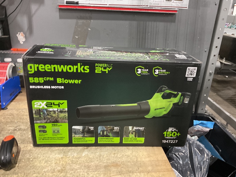 Photo 1 of ***(missing parts)***RYAHT Leaf Blower Cordless, 21V Powerful Electric Leaf Blower with 2 X 4.0Ah Batteries and Charger, 2 Speed Modes, Handheld Lightweight Leaf Blowers for Lawn Care, Patio, Dust, Blowing Leaves, Green