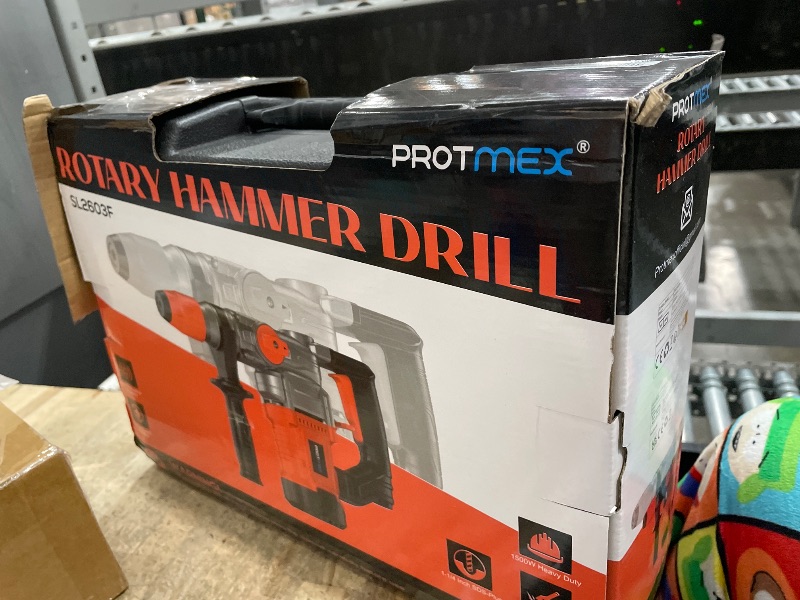 Photo 1 of 1-1/4 Inch SDS-Plus 13 Amp Heavy Duty Rotary Hammer Drill with Safety Clutch 3 Functions, Vibration Control, for Floor Tile Removal, Concrete Breaker, Including Grease, Chisels & Drill Bits