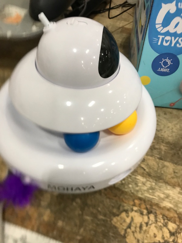 Photo 1 of ***MISSING ALL FEATHER ATTACHMENTS*** MOHAYA Interactive Cat Toys for Indoor Cats,4-in-1 Automatic Kitten Toy,Motion Activated Electronic Fluttering Butterfly,Track Balls, Moving Feather Toys for All Breeds,USB Rechargeable