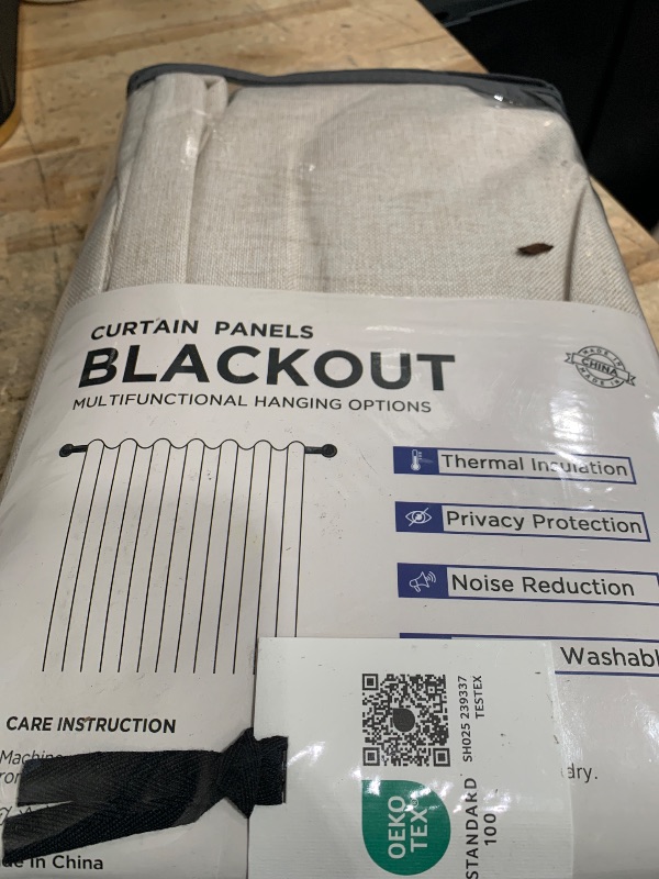 Photo 1 of 100% Blackout Shield Linen Blackout Curtains for Bedroom 72 Inches Long, Back Tab/Rod Pocket Living Room Drapes, Thermal Insulated Blackout Curtains 2 Panels Set, 50" W x 72" L,Cream