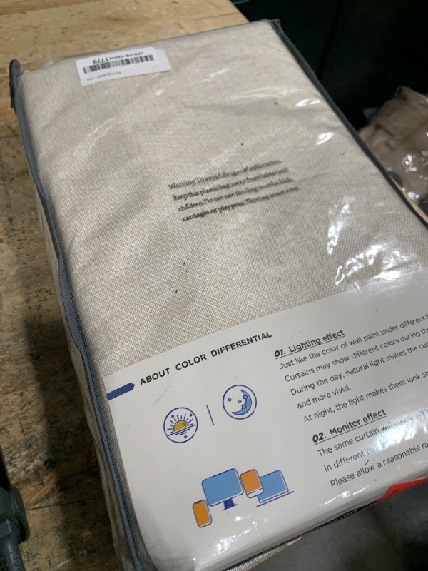 Photo 1 of 100% Blackout Shield Linen Blackout Curtains for Bedroom 72 Inches Long, Back Tab/Rod Pocket Living Room Drapes, Thermal Insulated Blackout Curtains 2 Panels Set, 50" W x 72" L,Cream