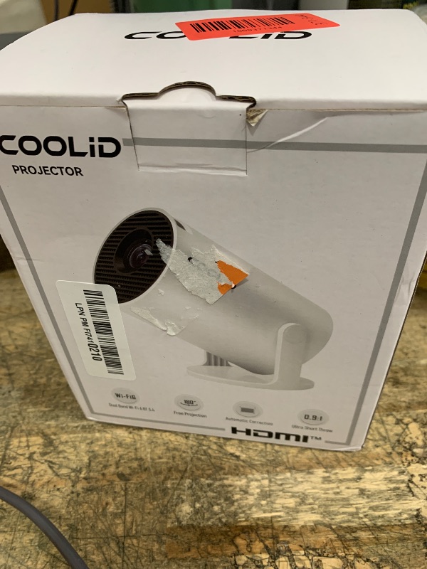 Photo 1 of [Built-in Apps & 2025 Upgraded] Mini Projector Support 4K 1080P Auto Keystone 270° Rotatable with WiFi 6 and Bluetooth 5.4, Projector Portable Compatibile with HDMI/TV Stick/Memory Stick/Laptop-White