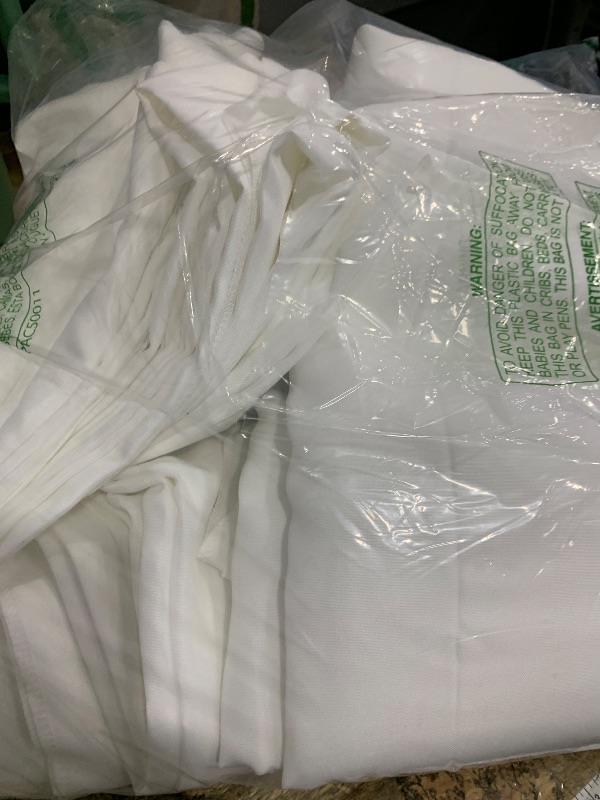 Photo 1 of 10 ft × 10 ft White Backdrop Curtain for Wedding Decor Holiday Party - White Wedding Backdrop Polyester Photography Backdrop Drapes Baby Shower Birthday Privacy Sliding Curtains Home Decor, 2 Panels