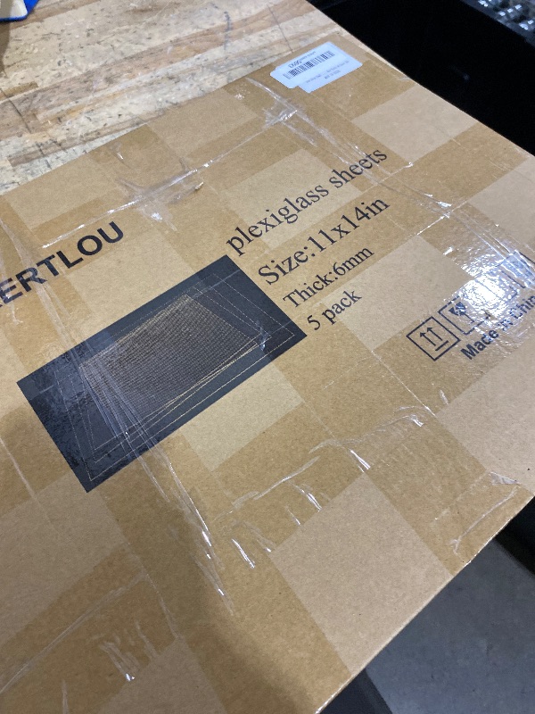 Photo 1 of (5 Pack) 11" x 14" Plexiglass Sheets 1/4 inch Thick (6mm), Clear Acrylic Sheets Panel Cut to Size Plexiglass Acrylic Board, Cut with Engraver, Power Saw or Hand Tools, No Laser Cut.