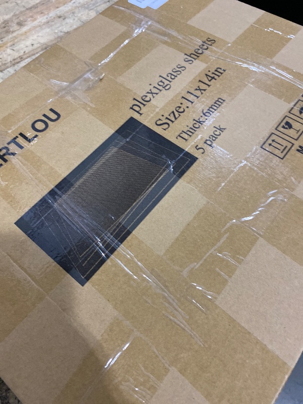 Photo 1 of (5 Pack) 11" x 14" Plexiglass Sheets 1/4 inch Thick (6mm), Clear Acrylic Sheets Panel Cut to Size Plexiglass Acrylic Board, Cut with Engraver, Power Saw or Hand Tools, No Laser Cut.