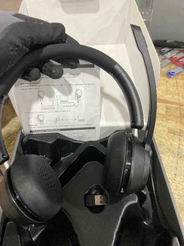 Photo 1 of (Upgraded Version) Wireless Headset, Bluetooth Headset with Noise Cancelling Microphone, Best Headphones with Mic Mute & USB Dongle for PC/Computer/Laptop/Cell Phones/Remote Work/Call Center