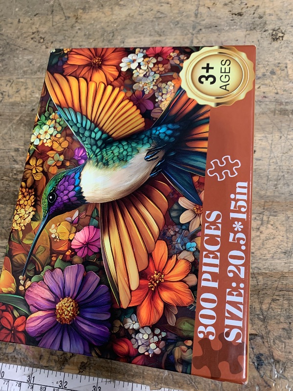 Photo 1 of ***MISSING PIECES*** Adult Puzzles 300 Pieces, Hummingbird Floral Jigsaw Puzzles for Kids Adults Seniors 300 Pieces, Glossy Sturdy Vibrant Puzzle 300 Piece, Challenging Puzzle Great Gift for Family Friends