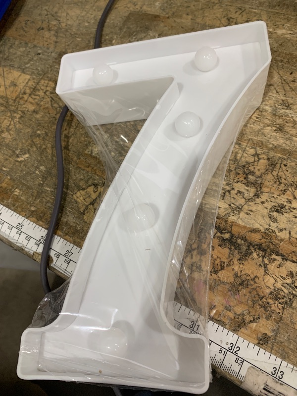 Photo 1 of **PLASTIC** Pooqla Decorative LED Light Up Number Letters, White Plastic Marquee Number Lights Sign Party Wedding Decor Battery Operated (7)