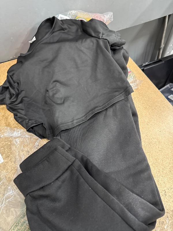 Photo 1 of  2 Piece Outfits Black Shirt and Joggers 9Y