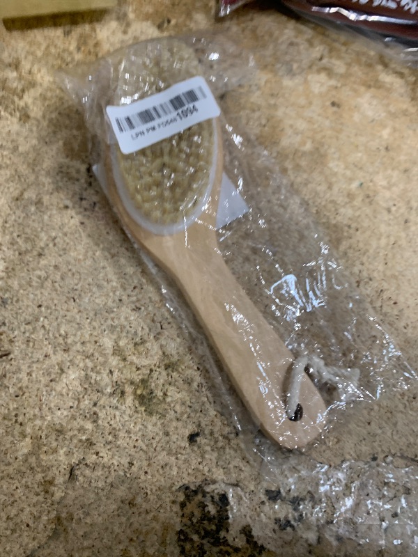 Photo 1 of 100% Natural Boar Bristle Body Brush with Contoured Wooden Handle for Dry Brushing Exfoliating Wooden Shower Brush for Smooth Glowing Skin by Touch Me