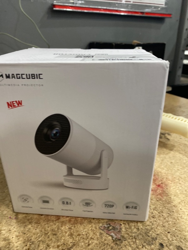 Photo 1 of ?Electric Focus?Magcubic Mini Projector 4K Support, Portable Projector with WiFi 6 and Bluetooth 5.4, Smart Proyector, 5W Soundbase Speaker, 180°Rotation for Home Theater