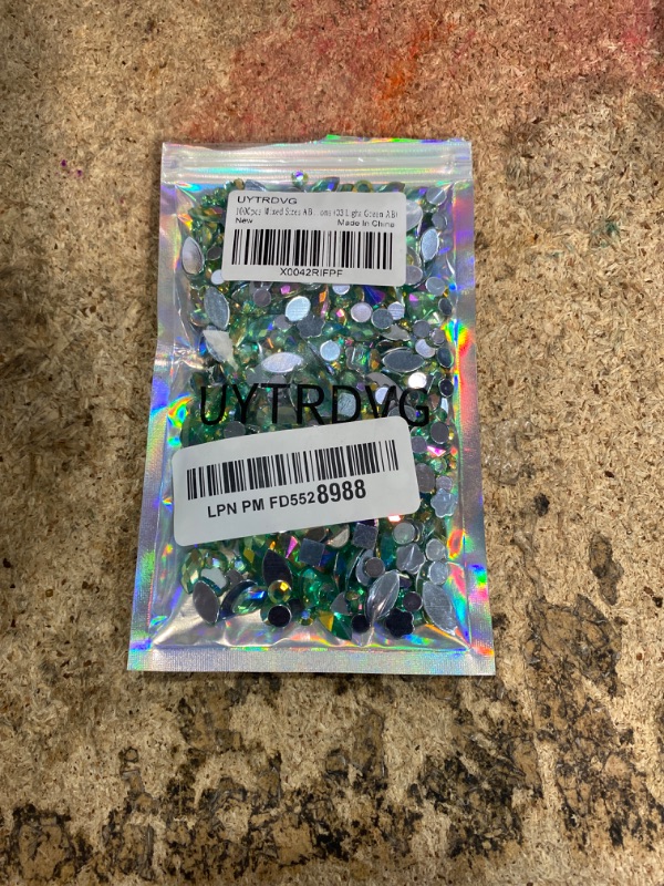 Photo 1 of 1000pcs Jewels Gems for Crafts, Flat Back AB Rhinestones for Costume Making, Cosplay, Clothes, Crafting Embellishments Gemstone(03 Light Green AB)