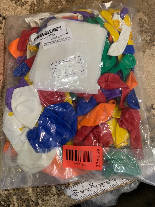 Photo 1 of 140pcs Rainbow Balloons - Assorted Sizes 5/10/12/18 Inches, Multicolor Bright Balloons for LGBT Wedding, Birthday Parties or Arch Decoration